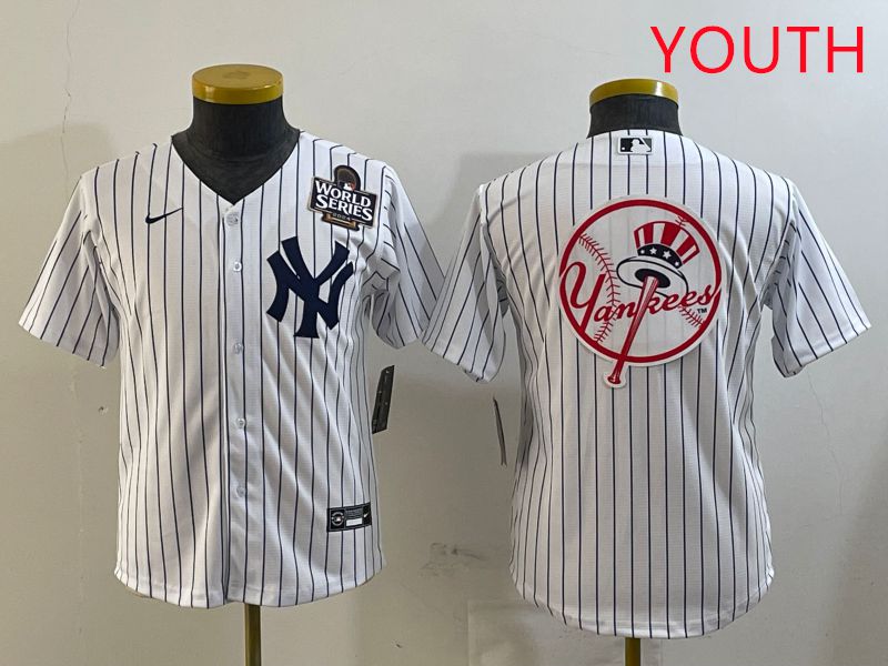 Youth New York Yankees Blank White Stripe Game 2025 Nike MLB Jersey style 13